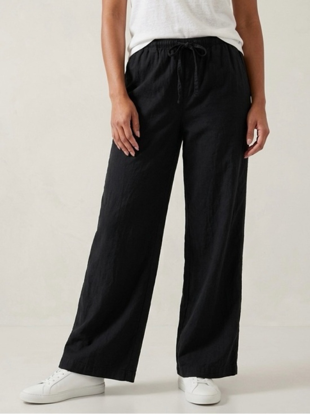 ATHLETA Paradise Mid Rise Wide Leg Pant Black M/P